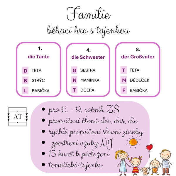 Familie - běhací hra s tajenkou