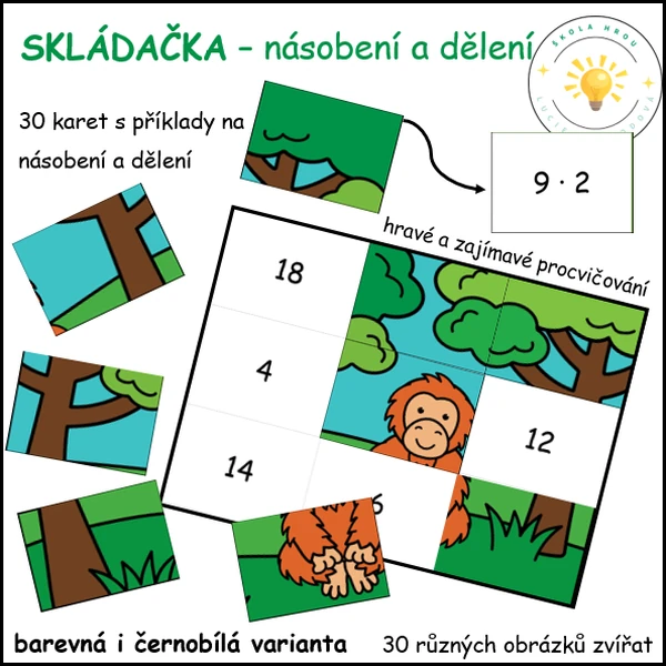 Skládačka - násobení a dělení