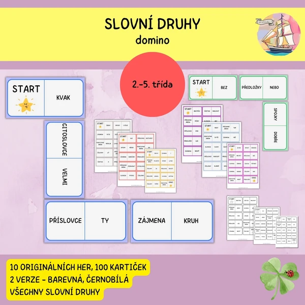 Slovní druhy - domino (10 her)