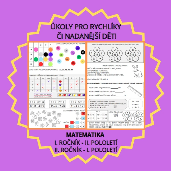 MATEMATIKA - OPAKOVÁNÍ 1. A 2. ROČNÍK (ORIENTACE V TABULCE A DALŠÍ TYPY ÚKOLŮ)
