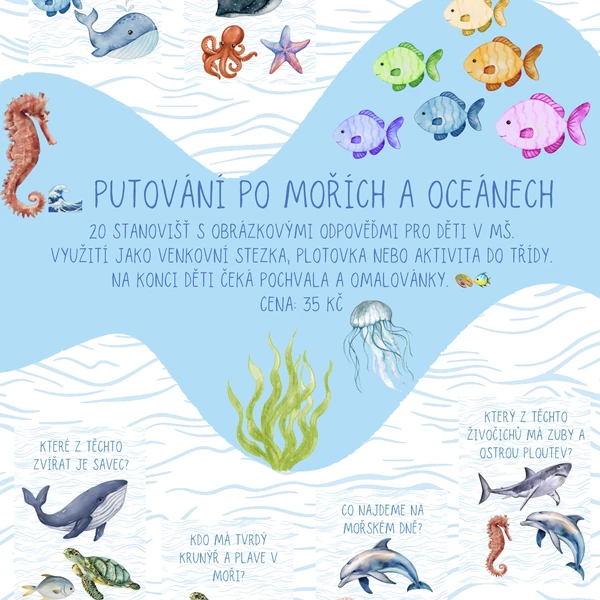 🌊🐠 Putování po mořích a oceánech – Interaktivní stezka pro malé objevitele! 🐚🐬