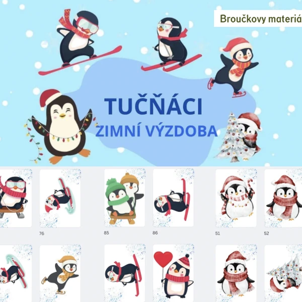 Zimní výzdoba - tučňáci