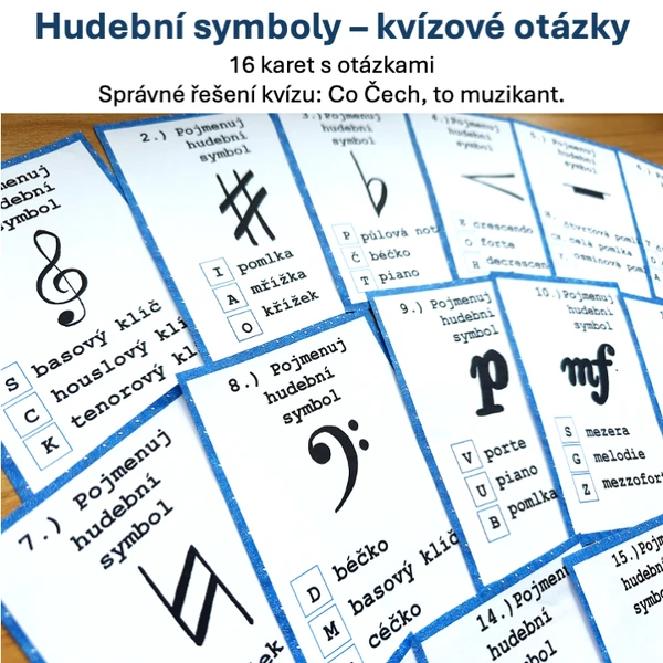 Hudební symboly - kvízové otázky