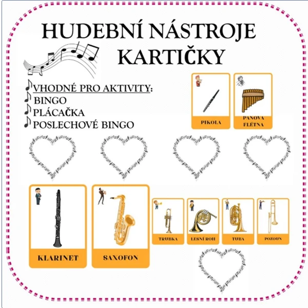 HUDEBNÍ NÁSTROJE - KARTIČKY