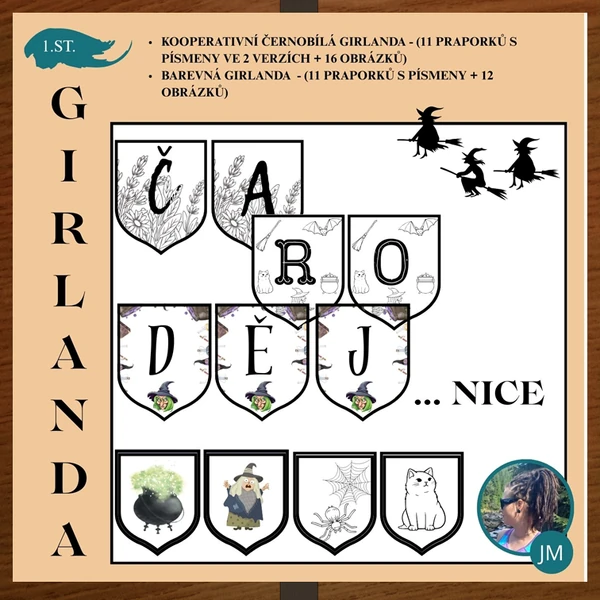 KOOPERATIVNÍ GIRLANDA - ČARODĚJNICE