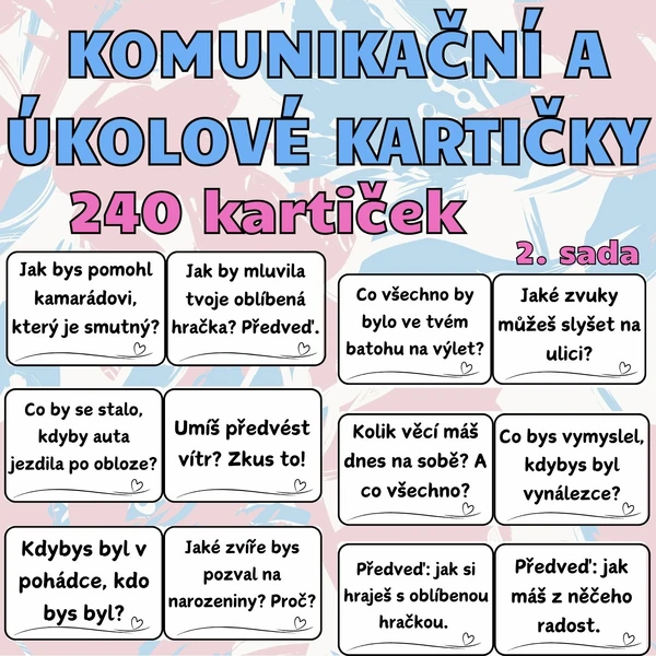 240 komunikačních a úkolových kartiček (2. sada)