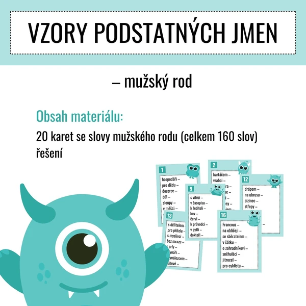 VZORY PODSTATNÝCH JMEN - mužský rod