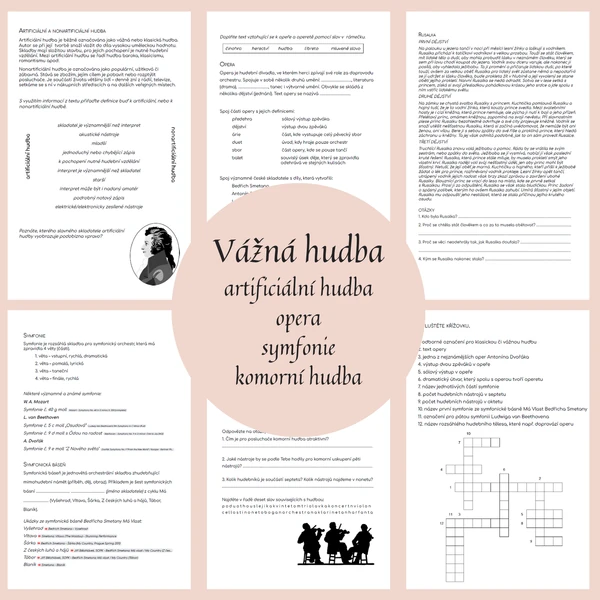 Vážná hudba (artificiální hudba, opera, symfonie, komorní hudba)