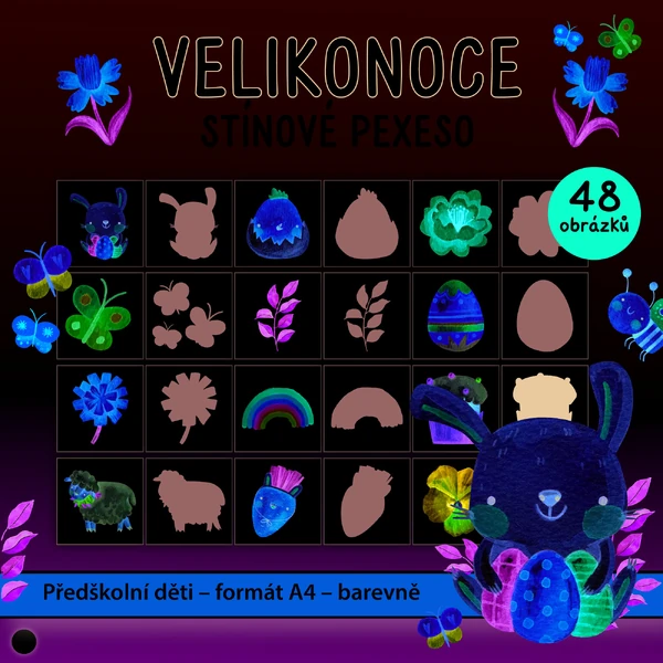 Velikonoce Stínové pexeso (48 karet)