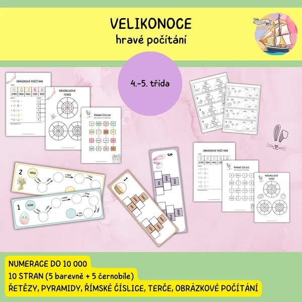 Velikonoce - hravé počítání pro 4.-5. ročník
