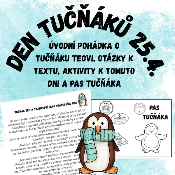 Den tučňáků 25. 4. - pohádka, otázky, aktivity