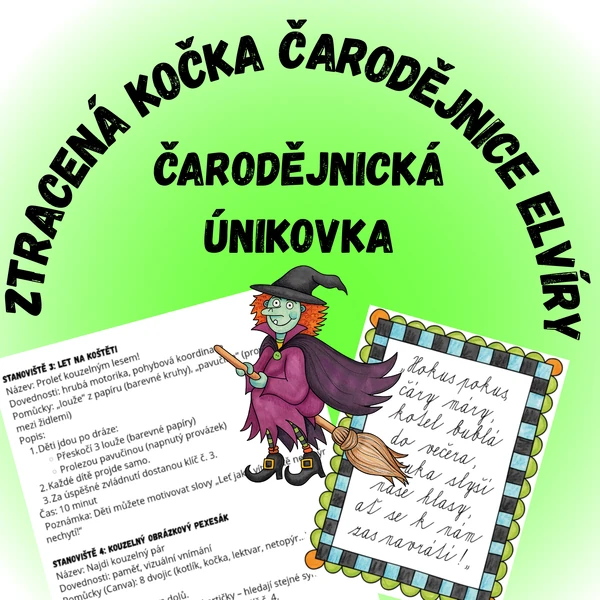 Ztracená kočka čarodějnice Elvíry - čarodějnická únikovka
