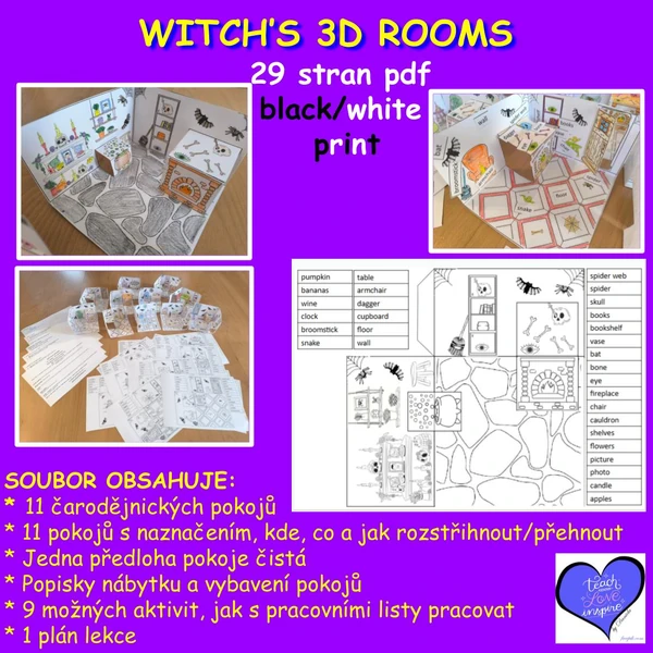 WITCH’S 3D ROOMS - čarodějnické 3D pokoje