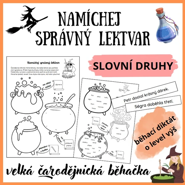 Slovní druhy - velká čarodějnická běhačka