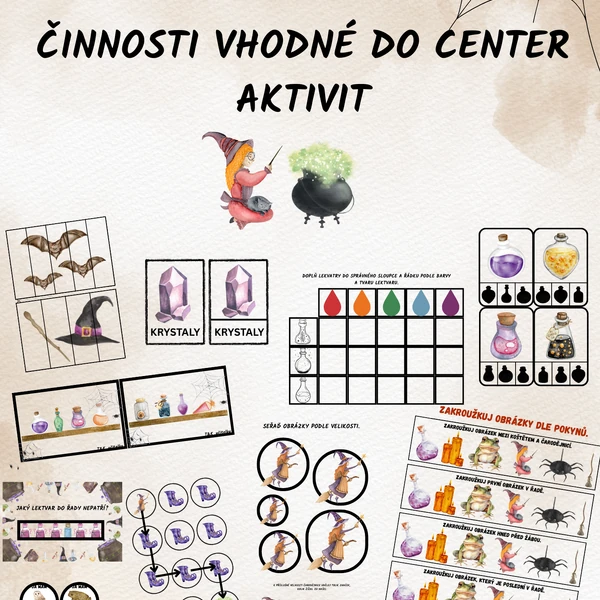 Čarodějnice vhodné do center aktivit