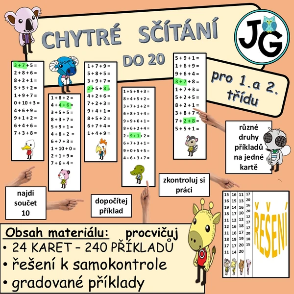 chytré sčítání do 20