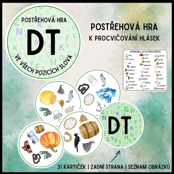 Postřehovka k procvičování hlásek DT
