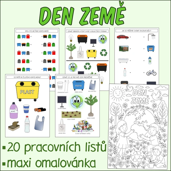 Den Země - Pracovní listy + Maxi omalovánka