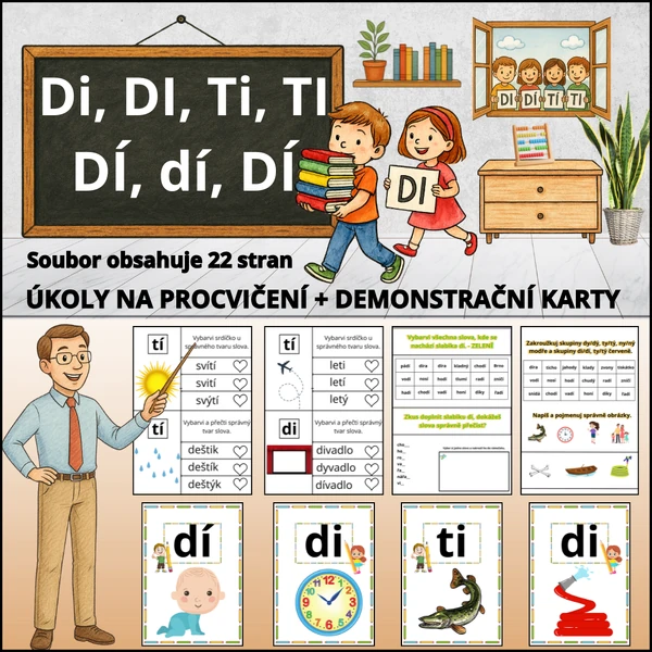 🎓 Soubor k procvičování slabik DI – TI – DÍ – TÍ 