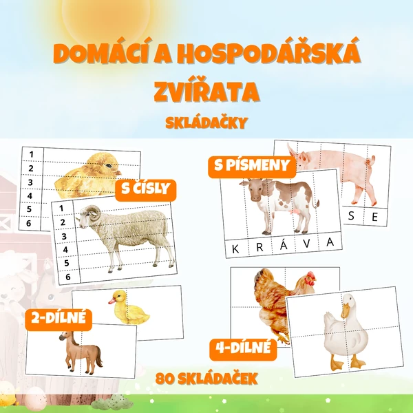 DOMÁCÍ A HOSPODÁŘSKÁ ZVÍŘATA - skládačky