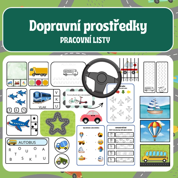 Dopravní prostředky - pracovní listy