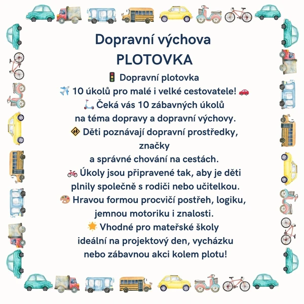 Dopravní výchova plotovka 🛴 🚦🚗