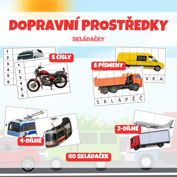 DOPRAVNÍ PROSTŘEDKY - skládačky