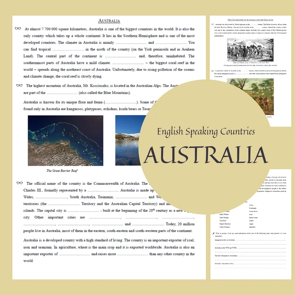 Australia and New Zealand (English speaking countries)
