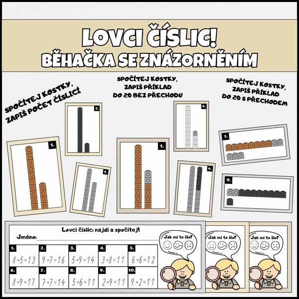 Lovci číslic: běhací počítání se znázorněním!