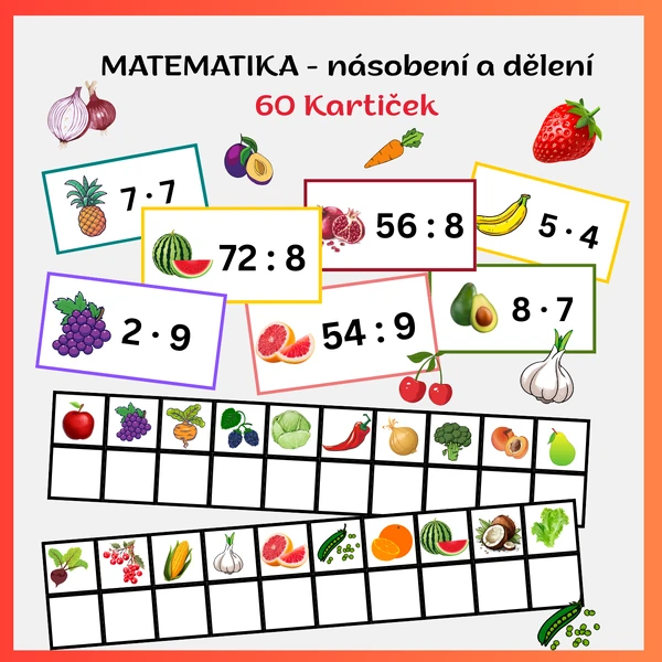 Matematické běhací kartičky - násobení a dělení