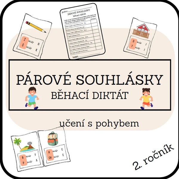 Párové souhlásky - běhací diktát