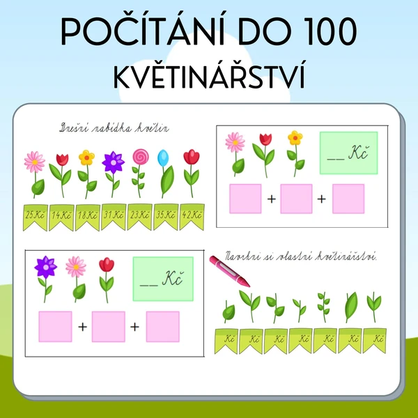 Květinářství - počítání do 100