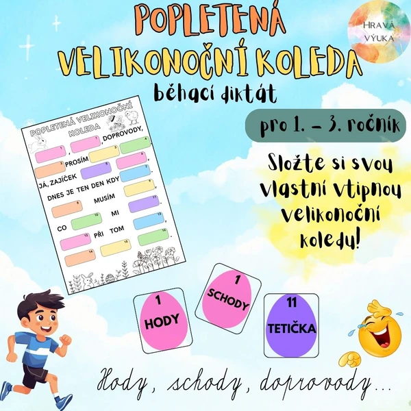 Popletená velikonoční koleda - běhací diktát