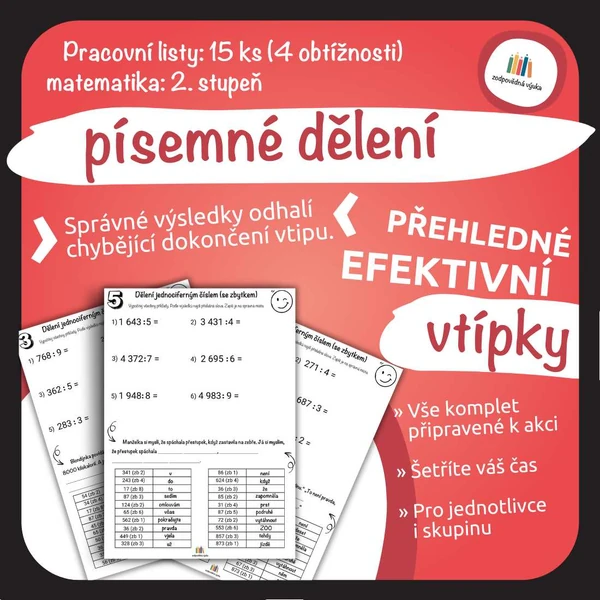 VTIPNÉ pracovní listy: písemné dělení
