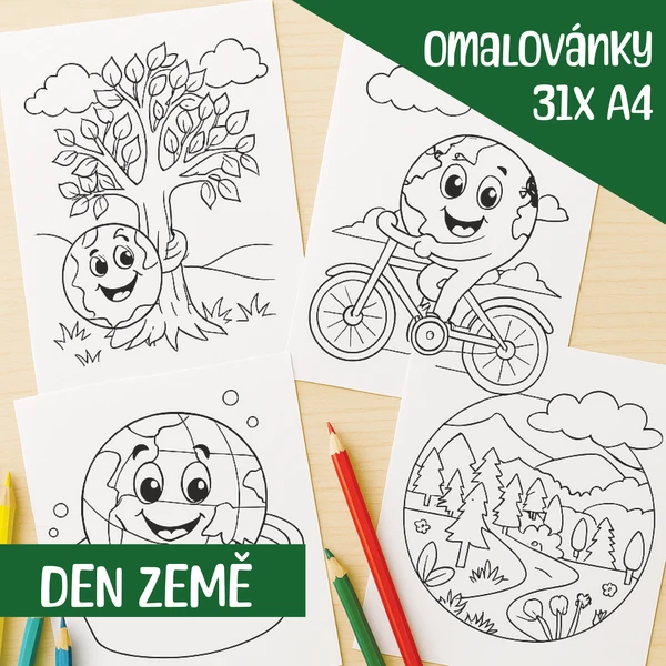 🌍 Den Země – OMALOVÁNKY 