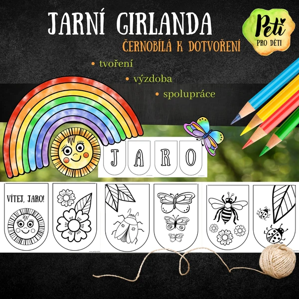 Jarní girlanda k dotvoření