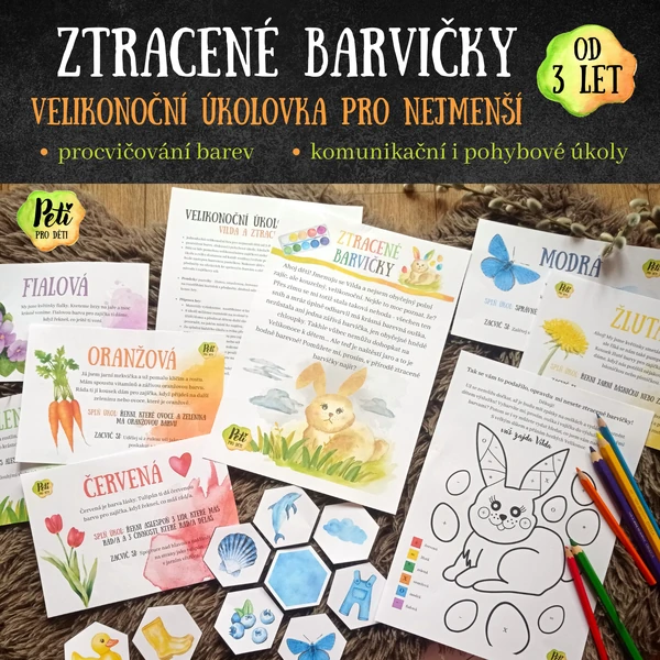 Ztracené barvičky - velikonoční úkolovka pro nejmenší