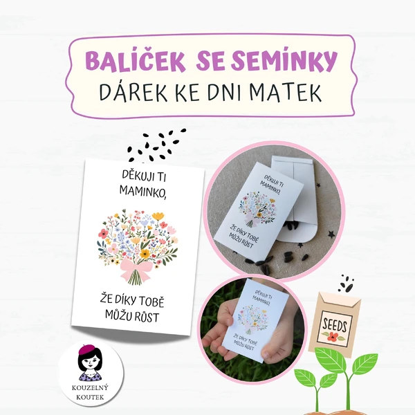 Balíčky semínek pro maminky, dárek ke dni matek