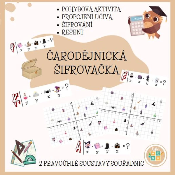 VÝPOČTY S CELÝMI ČÍSLY - PRAVOÚHLÁ SOUSTAVA SOUŘADNIC - ŠIFROVAČKA