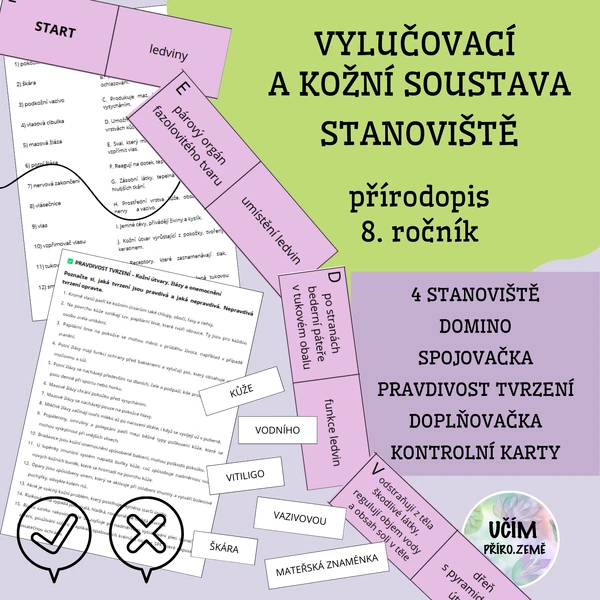 Vylučovací a kožní soustava - stanoviště
