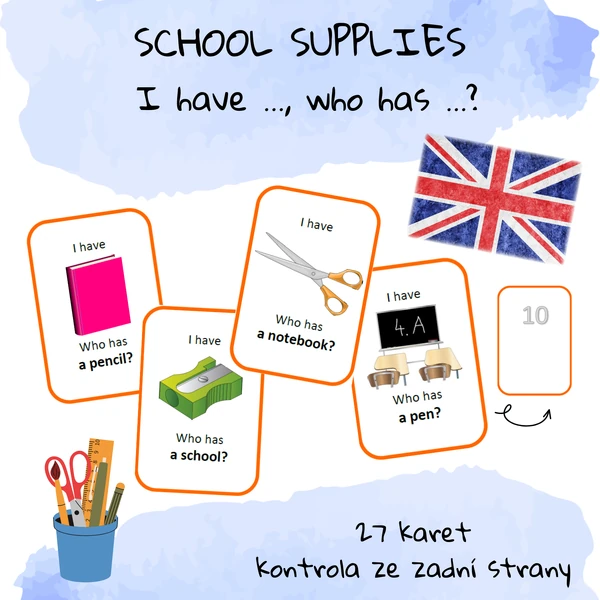 School supplies - I have …, who has …?