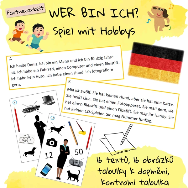 Wer bin ich? (Spiel mit Hobbys)