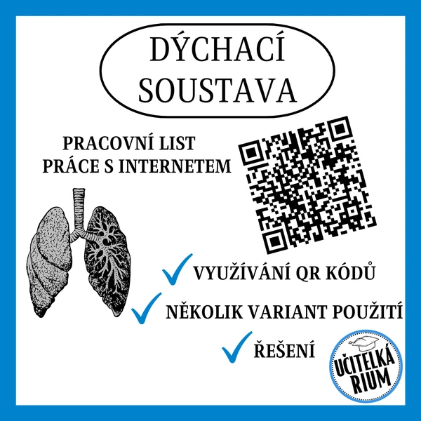 DÝCHACÍ SOUSTAVA - pracovní list, práce s internetem