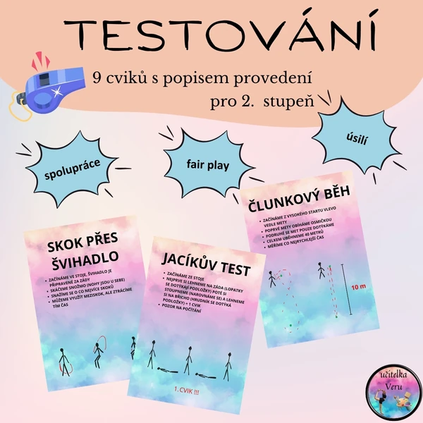 testování v hodině tělesné výchovy