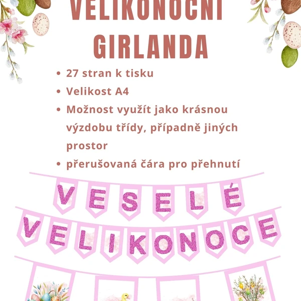 VELIKONOČNÍ GIRLANDA A4