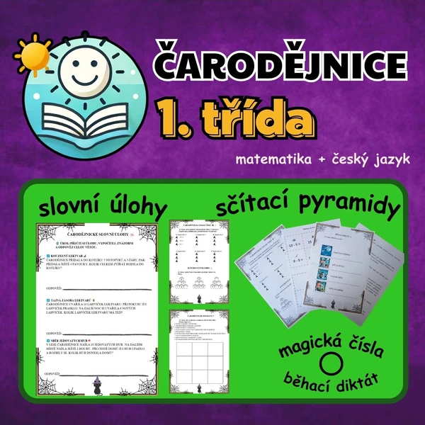 Čarodějnice - matematika, český jazyk