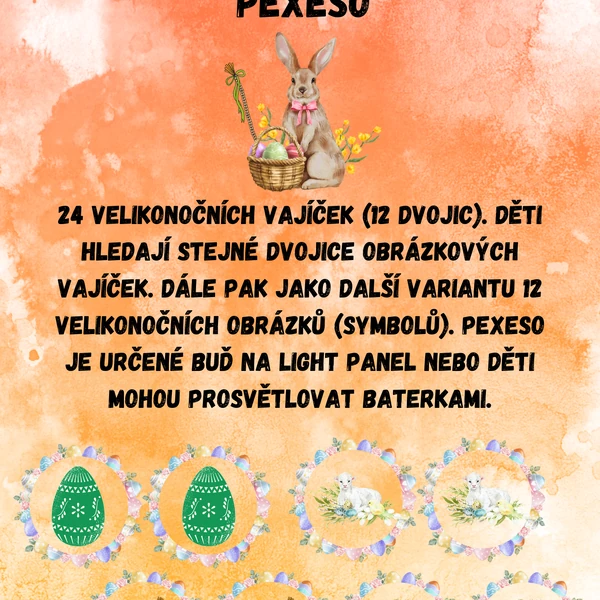Velikonoční prosvětlovací pexeso
