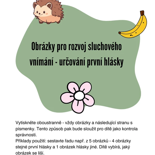 Obrázky pro rozvoj sluchového vnímání