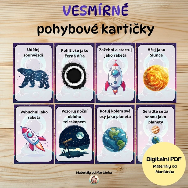 Vesmírné pohybové kartičky
