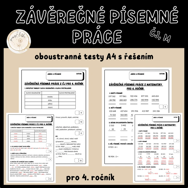 Závěrečné písemné práce pro 4. ročník